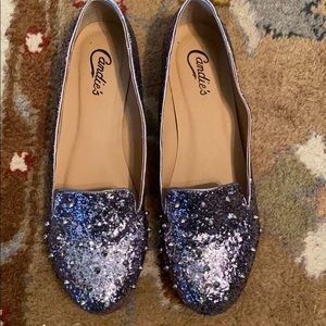 Glitter Flats with Silver Spikes